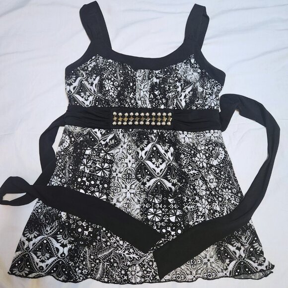 Speechless Black & White Babydoll Top | Y2K Style | Size L (Fits M) - Picture 8 of 15